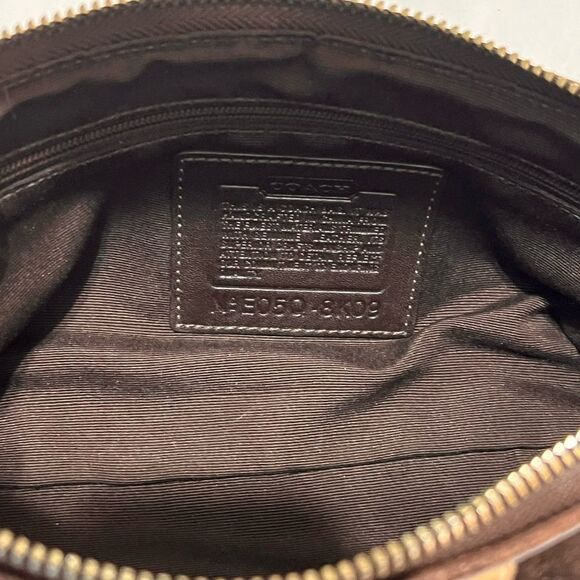 Coach Y2K Brown Signature Demi Suede East West Mini Bag - Picture 11 of 12